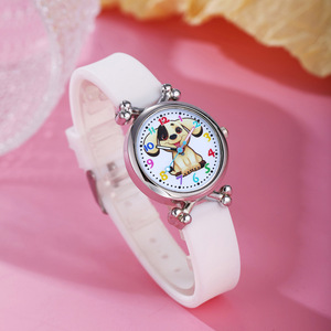 2024 Sports Age Reduction Cute Dog Cartoon <strong>Pointer</strong> <strong>Round</strong> Dial Quartz <strong>Silicone</strong> Women's <strong>Watch</strong> - Product Image 6
