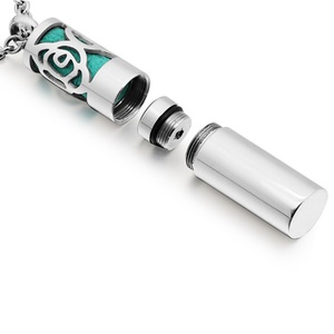 Nouveau design, collier pendentif diffuseur d'huiles essentielles en acier inoxydable, style bohème - Product Image 3