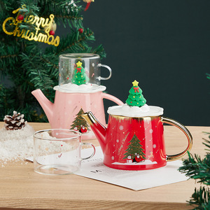 Turco nuovo stile regalo di viaggio tazza piattino Bone China Fine Royal porcellana ceramica teiera da caffè Set di tazze da tè di natale con teiera - Product Image 6