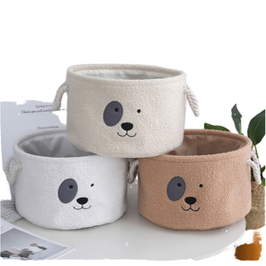 <b>Linen</b> Eco-Friendly Folding Storage <b>Basket</b> for Household Snack Toy Clothes Storage - Product Image 1