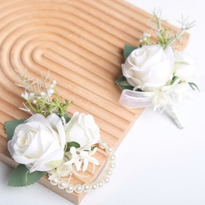 Flor de Muñeca <span class=keywords><strong>para</strong></span> Novia, Hortensia Artificial, Ramillete <span class=keywords><strong>para</strong></span> Novio, Realista, Hecho a Mano, de Rayón, Decoración <span class=keywords><strong>para</strong></span> Celebración de Bodas - Product Image 5