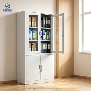 Armadio Metallico Pieghevole dal Design Moderno con Porte Scorrevoli per Palestra, Cucina, Scuola, Officina, Magazzino - Product Image 2