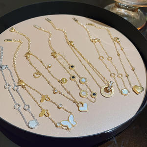 SL091 Pulsera Ajustable de Acero Inoxidable con Trébol Pulseras de Diseñador de Moda Pulseras de Eslabones para Mujer Joyería Sencilla - Product Image 1