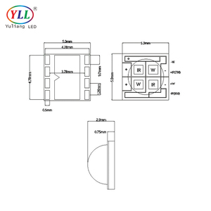 Cao hiệu quả phát sáng gốm 12 Wát irw 5050 SMD <span class=keywords><strong>LED</strong></span> bốn trong một hồng ngoại Red White Light <span class=keywords><strong>700mA</strong></span> cho thiết bị y tế - Product Image 4