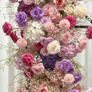 Romantic Multi-Tone Pink Purple Full Wedding Arch <b>Flower</b> Set <b>Artificial</b> Floral Arrangement for Complete Wedding Backdrop - Product Image 3