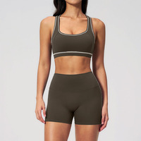 Ensemble de yoga d'été sans manches de haute qualité pour femme, extensible dans les 4 sens, avec short de fitness rehausseur de fessiers et contrôle du ventre, séchage rapide