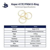 Joint torique en caoutchouc FFKM JRS Koper 417E -20 ° C à 250 ° Joints en perfluoroélastomère ultra-pur à faible émission de gaz, taille personnalisée disponible