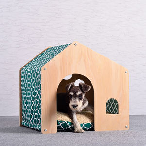 Große Luxus abnehmbare Holz alle Jahreszeiten Indoor Outdoor Haustier Hund Katzen haus mit Zimmertür - Product Image 5