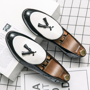 Chaussures mocassins à pampilles en cuir PU pour mariage et soirée, pointures 37-48, modèle 2026, à enfiler, bout rond, chaussures décontractées basiques pour hommes - Product Image 1
