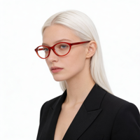 Kacamata Optik Bingkai Oval Asetat Ringan Tahan Lama Mewah Buatan Tangan untuk Wanita, Logo Dapat Disesuaikan, Promo Hot Sale