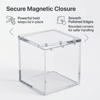 Boîtier de protection AuraVault en acrylique transparent empilable avec fermeture magnétique et protection UV pour la maison