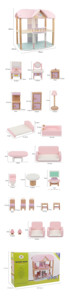 Enfants filles éducatif semblant jouer maison de poupée maison de poupée meubles jouets en bois montessori bois villa <span class=keywords><strong>cabane</strong></span> - Product Image 2