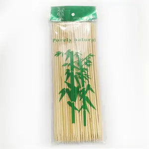 Bâton de brochettes en bois de bambou jetable, écologiques naturels bon marché pour Barbecue, 50 pièces