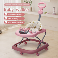 Kursi Perawatan Bayi Multi-Fungsi dengan Musik, Walker Bayi Lipat dengan Kapasitas 20KG Terbuat dari Rangka Plastik