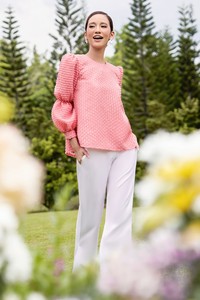 Sipo Eid ชุดเสื้อแขนพองมีซิปด้านหลัง,คอกลมพร้อมกระดุมข้อมือ2ชิ้นชุดกำจัดแสงสำหรับสำนักงานหญิง - Product Image 4