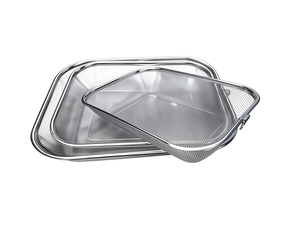 Panier carré <span class=keywords><strong>en</strong></span> acier inoxydable à mailles fines à anneau unique - <span class=keywords><strong>Passoire</strong></span> et égouttoir durables de qualité alimentaire - Product Image 1