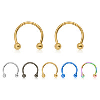 16G Septum Hidung Baja Bedah Anting-Anting Hoop Tapal Kuda Alis Tragus Lip Piercing Ring Balls 6-12mm Produk Tindik Badan