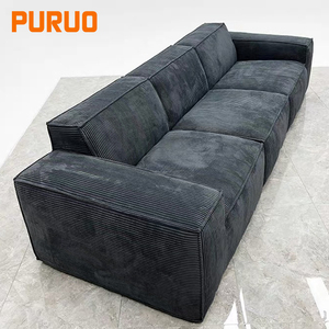 Juego de Sofás Minimalistas de Diseño <span class=keywords><strong>Italiano</strong></span> PURUO, Tela Escarchada, Muebles de Sala de Estar, Extensible, Giratorio, de Madera, para Apartamentos - Product Image 5