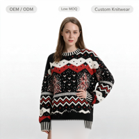 Pull de Noël pour femme, col rond, manches longues, décontracté, tricot ample, logo personnalisé, OEM, hiver festif