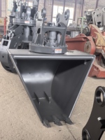 Godet trapézoïdal pour excavatrice avec rotateur hydraulique à 360 degrés, godet de creusement en V, acier soudé robuste, dents remplaçables