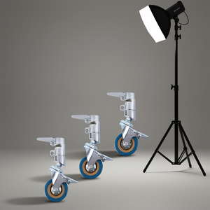 Ruedas giratorias de alta resistencia con freno, PU azul, rotación de 360 grados, para trípode de estudio fotográfico - Product Image 2