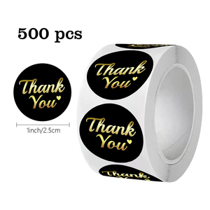 Custom Adhesive Sealing Stickers Black White Green Blue Kraft Paper Hot Stamping Labels for <b>Gift</b> <b>Envelope</b> Wedding Decoration - Product Image 1