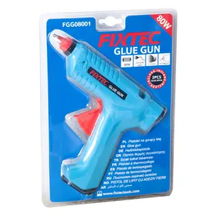 FIXTEC Professional Hot Melt Glue Gun 80W Electric Portable Manual Hot Melt Glue Gun with Glue Sticks