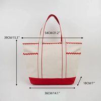 Sac fourre-tout pliable personnalisé, réutilisable, imperméable, en toile naturelle vierge, sac de voyage, sac de plage, bord festonné, pied-de-poule, extra large