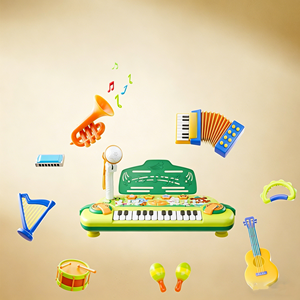 Wholesale Cute Cartoon Animals Electronic <b>Musical</b> Piano Keyboard <b>Instrument</b> Toy With Microphone for Kids - Product Image 5