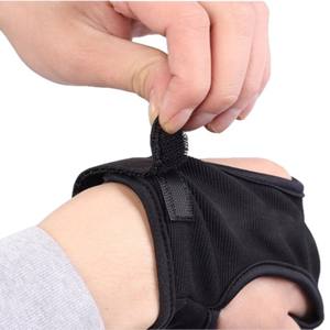 Gant de tir à l'arc à trois doigts, noir, polyester, fermeture auto-agrippante, protection unisexe - Product Image 2