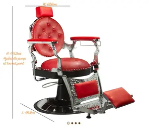 Classic High Quality Vintage Red Man Heavy Duty Beauty Hair Salon Furniture All Purpose Reclining Barber Chairs
