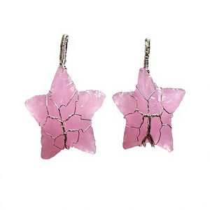 Pendentif en forme d'étoile de lune en agate, plaqué argent antique, bijoux de fête tendance unisexe - Product Image 4