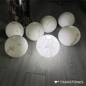 Dalles artificielles en onyx moderne Transtones TI-402 personnalisées, courbées, en albâtre blanc, épaisseur 6-20 mm, joint sans soudure, CE ISO - Product Image 6