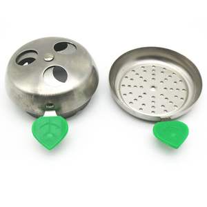 Venta al por mayor de plástico de acero inoxidable pequeña hoja verde Hookah Hmd dispositivo de gestión del calor carbones titular Hookah Shisha Accesorios - Product Image 3