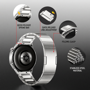 Cinturino in Acciaio Inossidabile a Sgancio Rapido da 22mm per Huawei Watch GT5 Pro 46mm 3/4 Pro GT4 GT6/3P <span class=keywords><strong>GT2</strong></span>/2e/2P, Cinturini Metallici di Lusso - Product Image 2