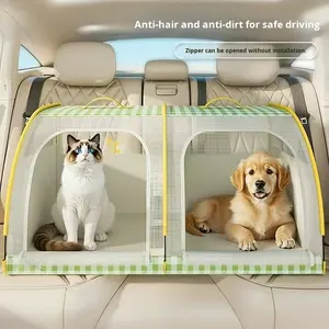 กรงสุนัขพับได้แบบพกพาติดตั้งในรถมีซิปปิดเป็นมิตรกับสิ่งแวดล้อมผ้าอ๊อกซ์ฟอร์ดจุได้15กก. - Product Image 5