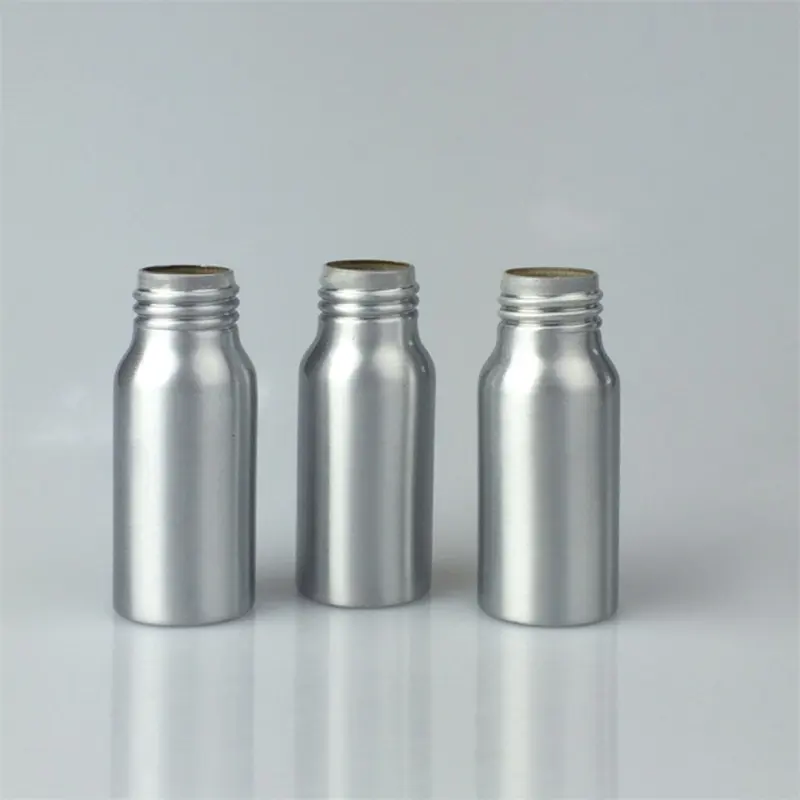 Recycled 100ml 200ml 300ml 500ml Aluminum screw lid top aluminium round soft drink perfume bottle
