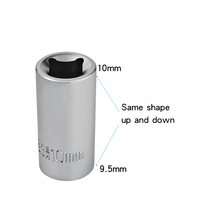 Clé à douille carrée à 4 points de 10 mm (3/8 po) de 40 mm de long, outil spécial pour le vidange d'huile du carter et du bouchon de vidange de transmission