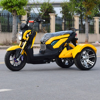 Scooter Eléctrico de Tres Ruedas de Alta Calidad y Durabilidad, Motor de 1000W/1500W, Batería Extraíble de 60V, Asiento Grande, Potente Triciclo de 3 Ruedas