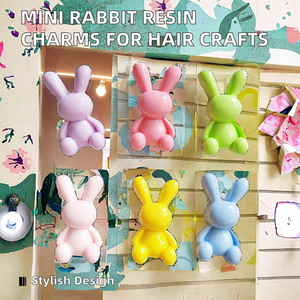 โมเดลกระต่ายมินิ 3 มิติ แบบเรซิ่นติดหลังแบน ของตกแต่งที่ดีที่สุดสำหรับทำกิ๊บติดผม - Product Image 2