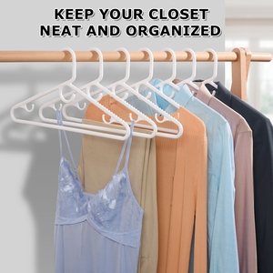 Сверхпрочные белые пластиковые вешалки для одежды оптом Нескользящие пластиковые вешалки для шкафа - Product Image 6