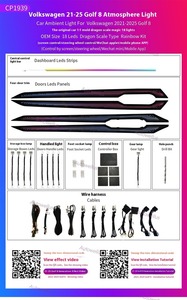 ระบบไฟส่องสว่างภายในรถยนต์สำหรับ Volkswagen Golf 8 2021-2025, ระบบไฟส่องสว่างแบบไดนามิก1:1แผง ABS ตัดแต่งแผงวงจรภายในรถยนต์ - Product Image 2