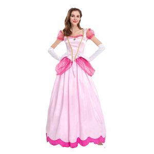 Costume de princesse Peach rose pour adulte, déguisement de fête de carnaval d'Halloween, fantasia, SZAC-001 - Product Image 2