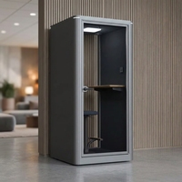 Cabine téléphonique UNIBOOTH en aluminium robuste, insonorisation 30 dB, normes ISO 23351 et ASTM-E84, ignifuge, montage rapide, pour salle de formation, hall d'entrée, OEM ODM