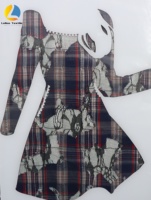 Tissu à carreaux teint en fil de créateur, tissu en dentelle rayée, tissu à découpes uniques, style vintage tendance pour chemises et robes