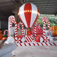 Ensemble de ballons commerciaux géants en fibre de verre pour Noël, comprenant des ballons en forme de canne à sucre et de sucette