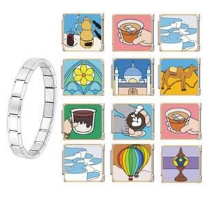 Bracelet modulaire en acier inoxydable à faire soi-même avec breloques de dessins animés pour hommes et femmes, accessoire de bijouterie unisexe - Product Image 1