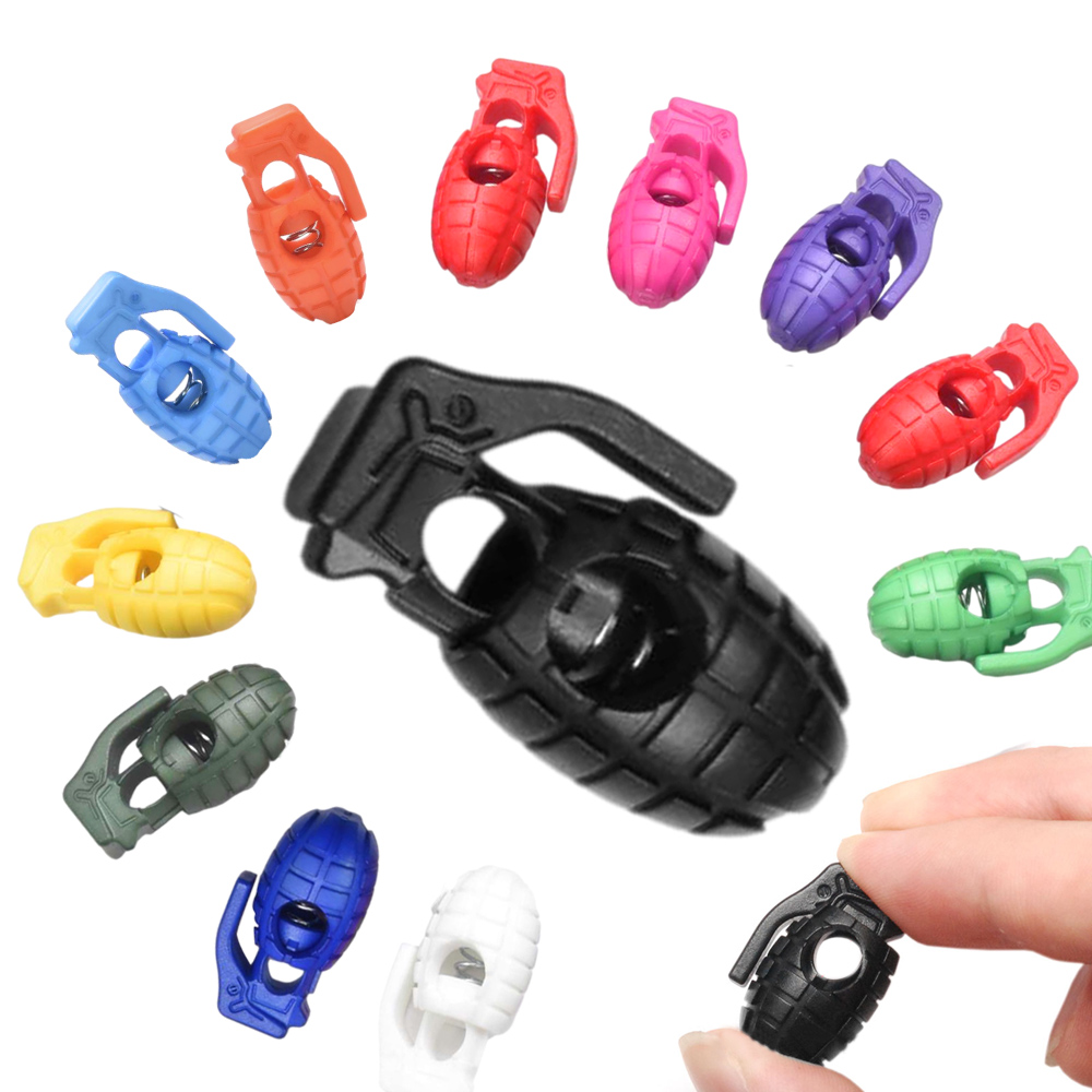 100Pcs Plastik Granat Cord Lock Stopper Toggle Klip Musim Semi Penjepit untuk Paracord Tali Sepatu Tali Ransel Tali Warna-warni