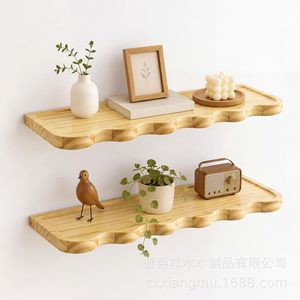 Wooden Irregular Wall <b>Shelf</b> 6cm High Wall Mounted Durable Storage <b>Rack</b> For Living Room Bathroom Decoration - Product Image 1