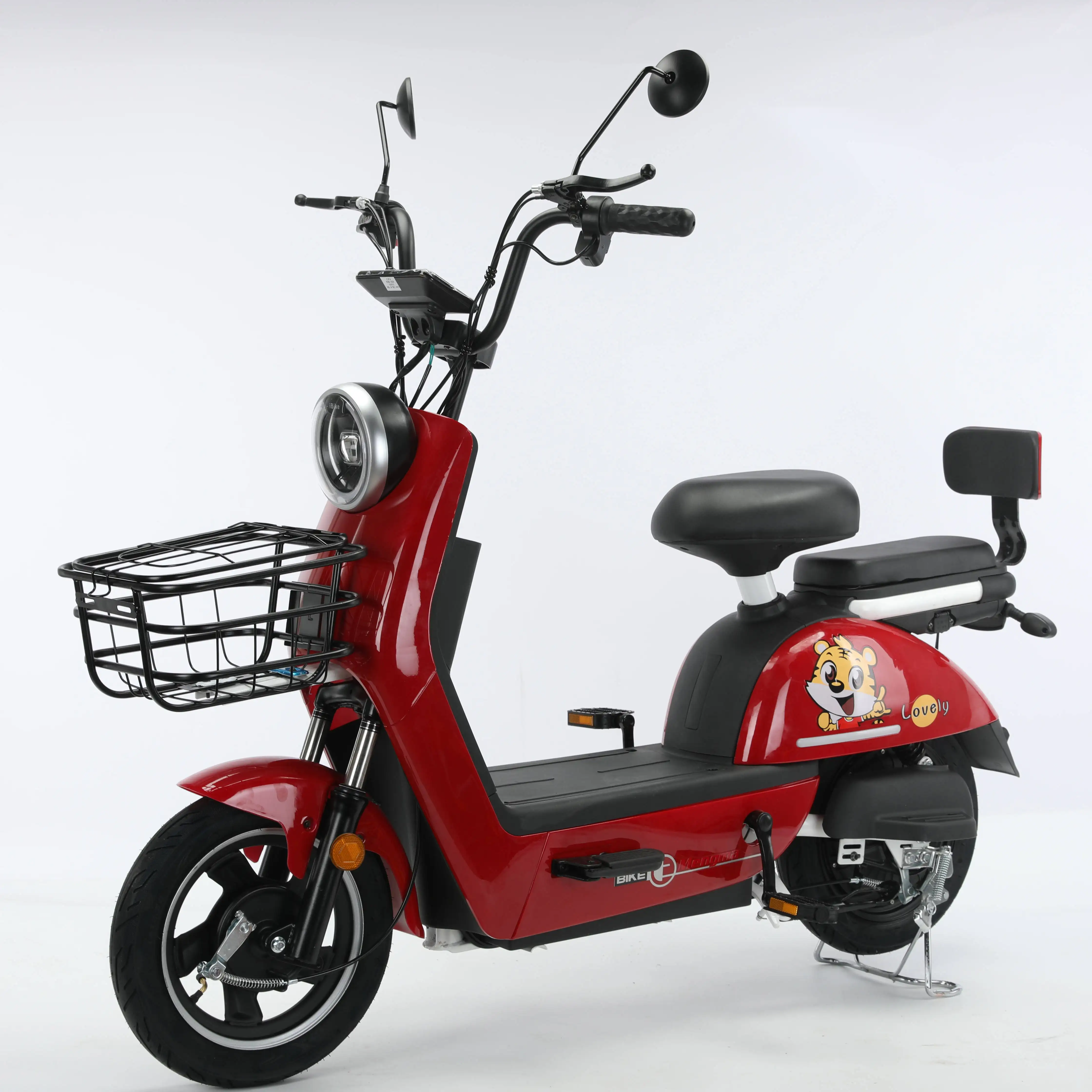 Bicicleta de dos ruedas 48V 350W E-bike Motor eléctrico barato Scooter Bicicleta eléctrica de paso bajo para 2 personas 20 pulgadas hecha en China